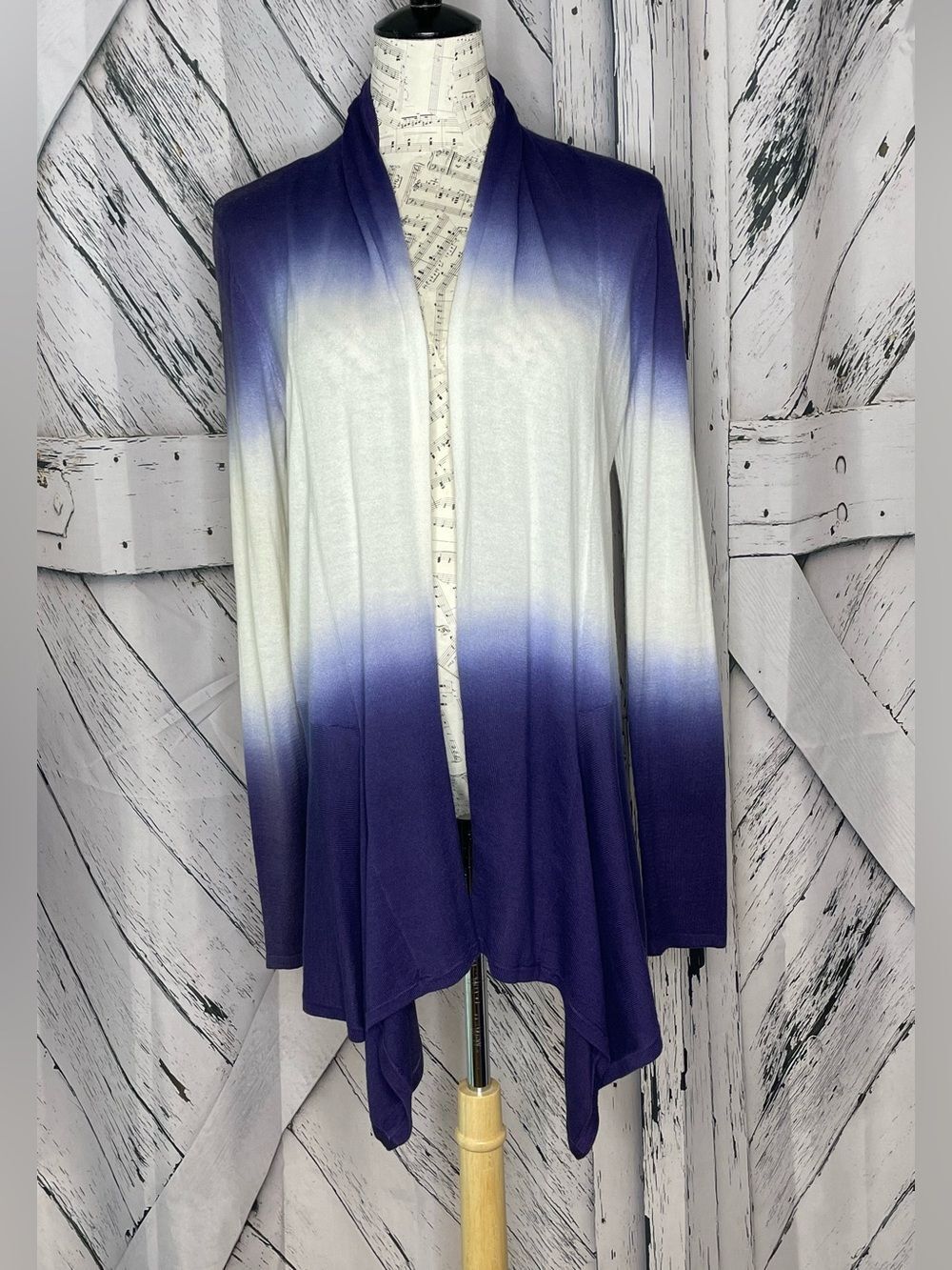 NWT Design History Ombré Cardigan Purple White S